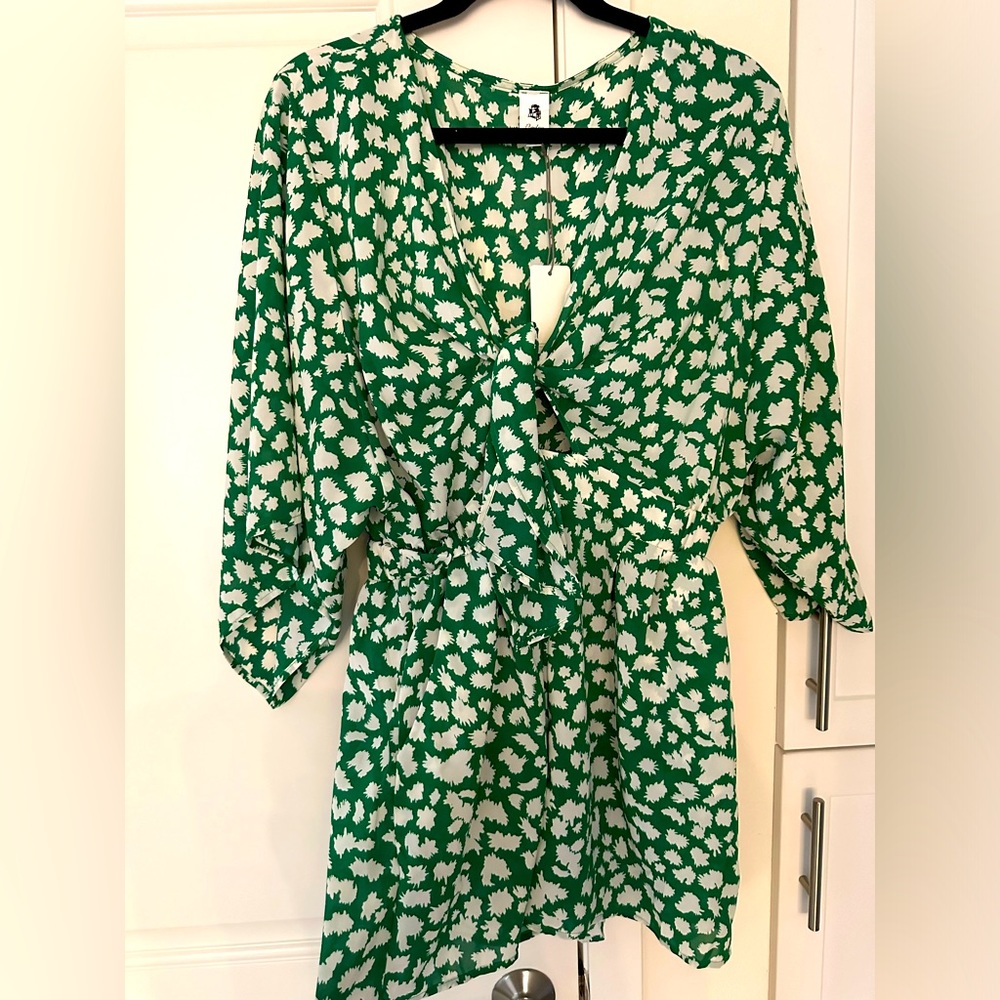 Flawless Green and White Short Romper